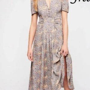 Free People Olivia Paisley Midi Dress